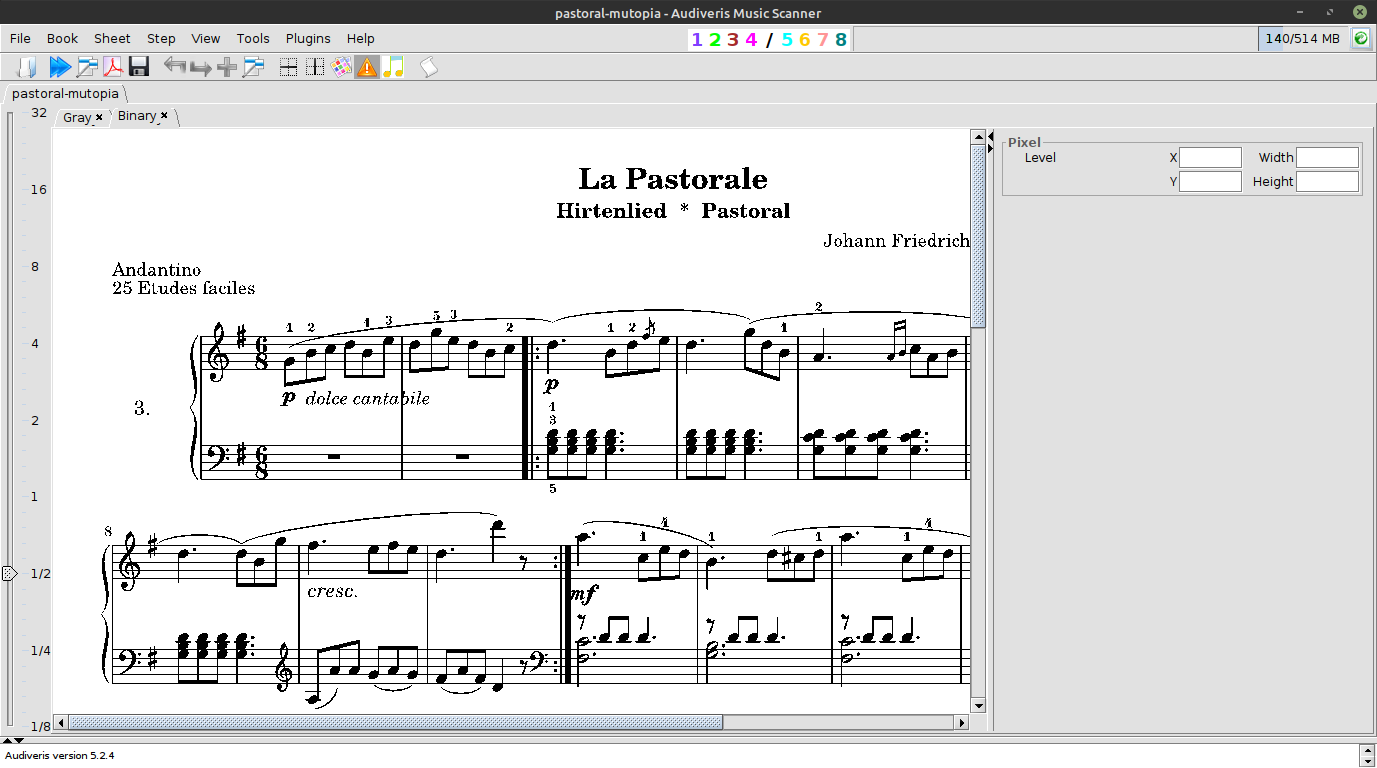 Audiveris screenshot with La Pastorale imported
