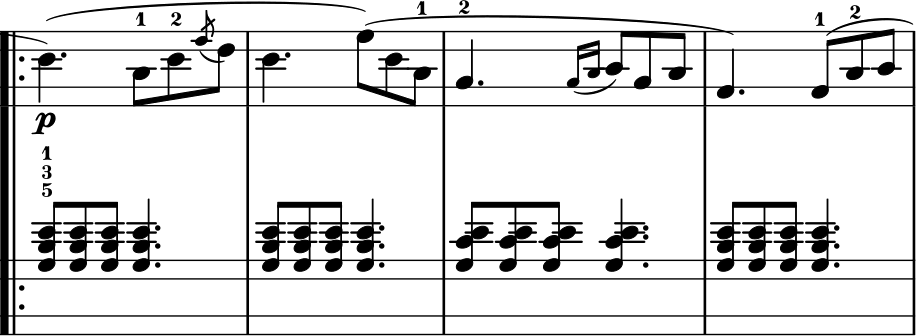 La Pastorale measures 3-6 with incorrect stem directions