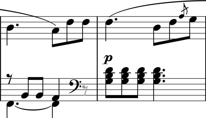 La Pastorale measure 18 gray quaver rest