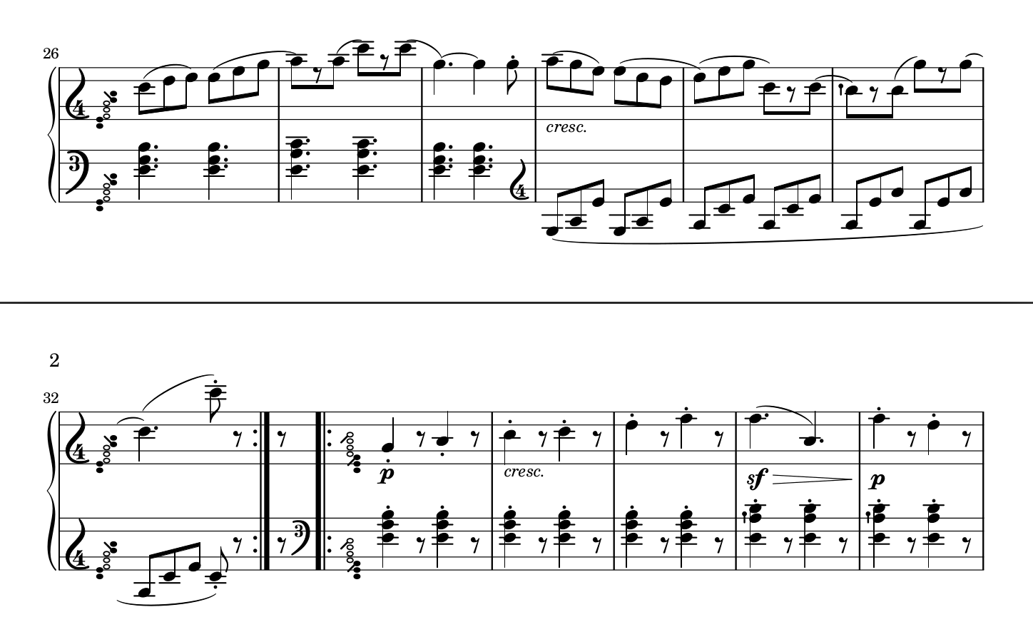 Tarantella page break not aligned with key change