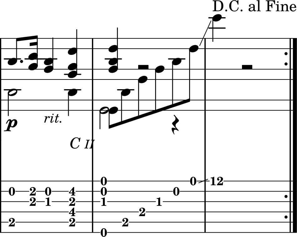 Adelita alternate ending with extended arpeggio