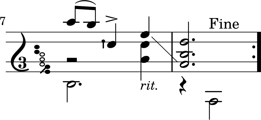Adelita measures 7-8 with correct quarter rest position